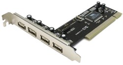 (1005134) Контроллер * PCI USB 2.0 (4+1)port VIA6212 bulk