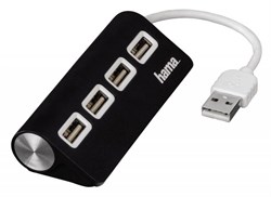 (1005970) Разветвитель USB 2.0 Hama TopSide(12177) портов:4 черный - фото 10945