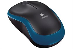 (1005925) Мышь Logitech wireless mouse M185, Blue черная с голубой вставкой беспроводная (910-002239) - фото 11005
