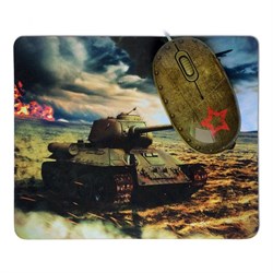 (1006248) Мышь сувенирная+ коврик CBR Tank Battle,  1200 dpi, рисунок, USB, Tank - фото 11374