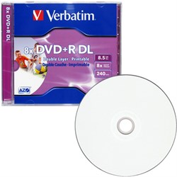 (1006765) Диск DVD-R Verbatim 8.5Gb 8x  Double Layer Printable (43819) OEM - фото 12538