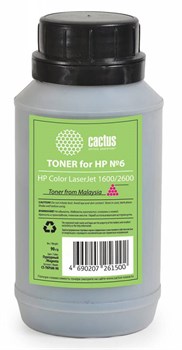 (1007008) Тонер для принтера Cactus CS-THP6M-90 пурпурный (флакон 90гр) HP Color LaserJet 1600/2600 - фото 13107