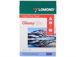 (1001174) Lomond Бумага глянцевая односторонняя, А4, 200 г/ м2, 50 листов - фото 13720