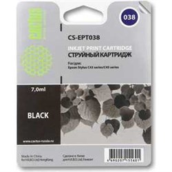 (1003723) Картридж струйный Cactus CS-EPT038 черный для Epson Stylus C43 (7ml) - фото 16487