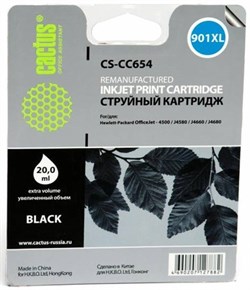 (1006212) Картридж струйный Cactus CS-CC654 №901 черный для HP DJ 4500/J4580/J4660/J4680 (18мл) - фото 16616