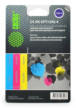(1001548) Заправка для перезаправляемых картриджей CACTUS CS-RK-EPT1292-4 для Epson Stylus B42, цветная, 3x30 - фото 16618