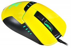 (1009617) Мышь Oklick Snake 865G черный/желтый оптическая (2400dpi) USB игровая (5but)