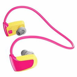 (1009656) Perfeo  цифровой спортивный аудио плеер Perfeo Neptun 8 Gb, жёлто-розовый (VI-M015-8 Gb Pink) Flash 8 Гб, время работы до 4 часов, вес: 27 г, защита от брызг.