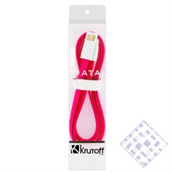 (1010011) USB кабель Krutoff micro с магнитом (1m) розовый в коробке - фото 18292