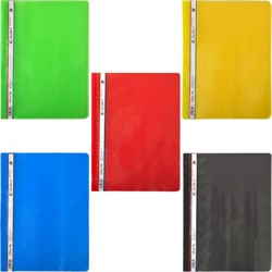(1010615) Пластиковый скоросшиватель для файлов A4 COLOR MIX (5 цветов 140микрон) (10)(480)