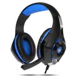(1011230) Гарнитура игровая CROWN CMGH-102T Black&amp;blue (Подключение USB, встроенная аудио карта, Частотный диапазон: 20Гц-20,000 Гц ,Кабель 2.1м,Размер D 250мм)