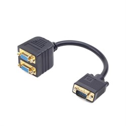 (1011722) Разветвитель VGA Cablexpert CC-VGAX2-20CM, HD15M/2x15F, 1 компьютер - 2 монитора - фото 20172