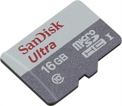 (1011772) Флеш карта microSDHC 16Gb Class10 Sandisk SDSQUNS-016G-GN3MN Ultra 80 - фото 20207