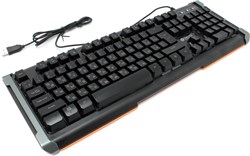 (1012137) Клавиатура Oklick 717G BLACK DEATH черный/серый USB Multimedia Gamer LED