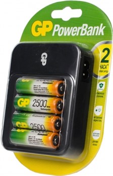 (1012126) Аккумулятор + зарядное устройство GP PowerBank PB550GS250 AA NiMH 2450mAh (4шт)