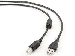 (1012218) Кабель USB 2.0 Pro Cablexpert, AM/BM, 4.5м, экран, феррит.кольцо, черный, пакет - фото 20745