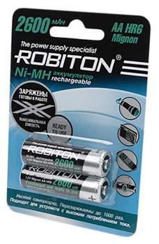(1013648) Аккумулятор предзаряженный Robiton RTU R6 2600mAh Ni-MH BL-2