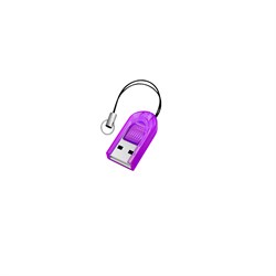 (1013641) Картридер Oxion фиолетовый, поддержка форматов microSD до 32 Гб USB 2.0 (OCR012VL) (40)