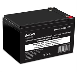 (1014110) Exegate EP160757RUS Аккумуляторная батарея  Exegate EG12-12 / EXG12120, 12В 12Ач, клеммы F1 (универсальные) - фото 23009