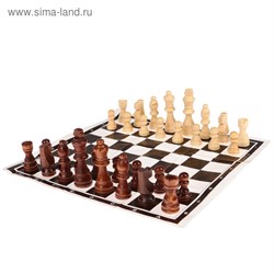Шахматные фигуры, дерево, высота короля 8 см, с полем из ПВХ 29х29 см, в пакете 536157 - фото 23742