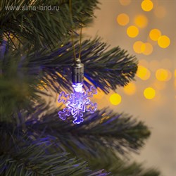 Подвеска световая "Снежинка малая" 7см., (батарейки в комплекте) 1 LED, RGB 1077312 1077312 - фото 23765