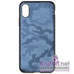 (1014409) Накладка Dotfes G07 Camouflage Style Case для iPhone X/XS (gray) - фото 24928