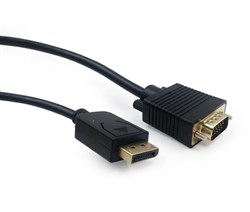 (1015657) Кабель DisplayPort->VGA Cablexpert CCP-DPM-VGAM-6, 1,8м, 20M/15M, черный, экран, пакет - фото 26653