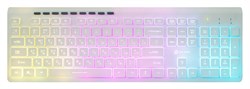 (1014706) Клавиатура Оклик 490ML белый USB slim Multimedia LED 1067205 - фото 29134