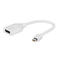 (1016429) Переходник miniDisplayPort - DisplayPort, Cablexpert A-mDPM-DPF-001-W, 20M/20F, длина 16см, белый, пакет - фото 29272