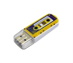 (1017912) Флеш Диск Verbatim 32Gb Mini Cassette Edition 49393 USB2.0 желтый/рисунок - фото 29740