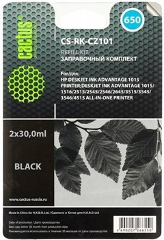 (1016018) Заправочный набор Cactus CS-RK-CZ101 черный 60мл для HP DJ 2515/3515 - фото 30786