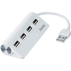 (1021108) Разветвитель USB 2.0 Hama TopSide 4порт. белый (00012178) - фото 31722