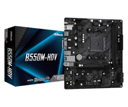 (1021159) Материнская плата Asrock B550M-HDV Soc-AM4 AMD B550 2xDDR4 mATX AC`97 8ch(7.1) GbLAN RAID+VGA+DVI+HD - фото 31849