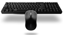 (1021611) Клавиатура + мышь Rapoo X1800S клав:черный мышь:черный USB беспроводная - фото 32090