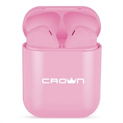 (1021964) Беспроводные наушники CROWN CMTWS-5005 pink (Bluetooth 5.0, батарея в чехле 400мАч, батарея в наушниках 40мАч, время воспроизведения до 10 часов при использовании зарядного чехла, вызов голосового помощника) - фото 32367