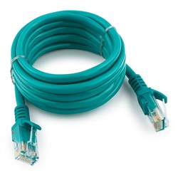 (1022255) Патч-корд UTP Cablexpert кат.5e, 5м, литой, многожильный (зелёный) - фото 32481
