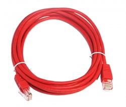 (1022246) Патч-корд UTP Cablexpert кат.5e, 2м, литой, многожильный (красный) - фото 32490