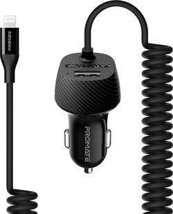 (1022725) АЗУ Promate VolTrip-i Lightning + USB port, 3.4A (black) АЗУ Promate VolTrip-i Lightning + USB port, 3.4A (black) - фото 32849