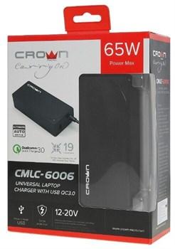 (1019647) Универсальное зарядное устройство CROWN CMLC-6006 (19 коннекторов, 65W, USB QC 3.0) - фото 32935