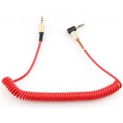 (1024551) Кабель аудио 90˚ спиральный Cablexpert. 3.5 джек (M)/3.5 джек (M), красный, 1.8м, блистер - фото 33782
