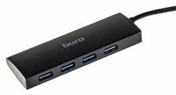 (1024959) Разветвитель USB 3.0 Buro BU-HUB4-0.5-U3.0 4порт. черный - фото 33981