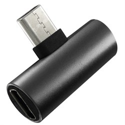 (1025556) Переходник Krutoff USB Type-C / USB Type-C (Charging) + USB Type-C (Audio) black - фото 34240