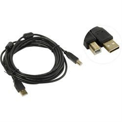 (1025692) Проф. кабель 5bites UC5010-050A EXPRESS USB2.0 / AM-BM / FERRITES / 5M / BLACK - фото 34333