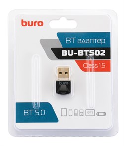 (1025823) Адаптер USB Buro BU-BT502 Bluetooth 5.0+EDR class 1.5 20м черный - фото 34561