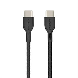 (1021069) Кабель USB Type-C to USB Type-C Promate PowerBeam-CC2 60W, 3A (2m) black - фото 34872