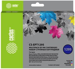 (1026925) Картридж струйный Cactus CS-EPT1295 черный/голубой/желтый/пурпурный набор (45мл) для Epson Stylus Of - фото 35233