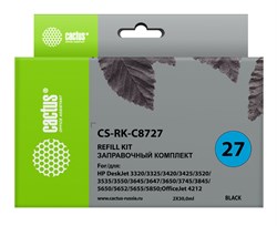 (1026927) Заправочный набор Cactus CS-RK-C8727 черный 2x60мл для HP DJ 3320/3325/3420/3425/3520/3535/OJ 4212 - фото 35235