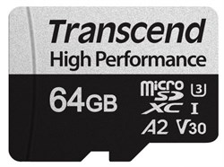 (1026963) Флеш-накопитель Transcend Карта памяти Transcend 64GB UHS-I U3 A2 microSD microSD w/ adapter - фото 35285