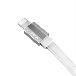 (1026983) Кабель USB - lightning BOROFONE BU8 1.2 m силиконовый плоский White - фото 35346