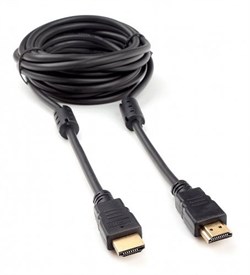 (1027129) Кабель HDMI Cablexpert, 1,5м, v2.0, 19M/19M, черный, позол.разъемы, экран, 2 ферр кольц - фото 35462